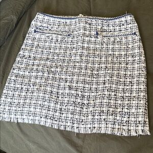 Chic Tweed Skirt in Black, White and Blue